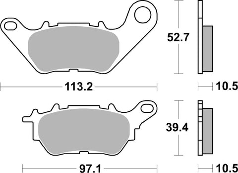 SBS Organic Rear Brake Pads Yamaha MW 300 ABS / YP 125 R ABS 230CT