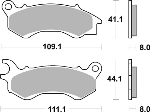 SBS Organic Front Brake Pads 205CT