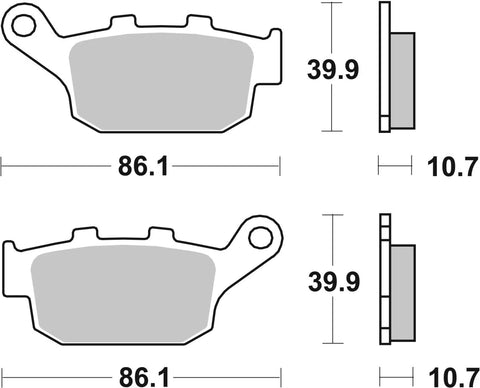SBS Organic Rear Brake Pads 614HF
