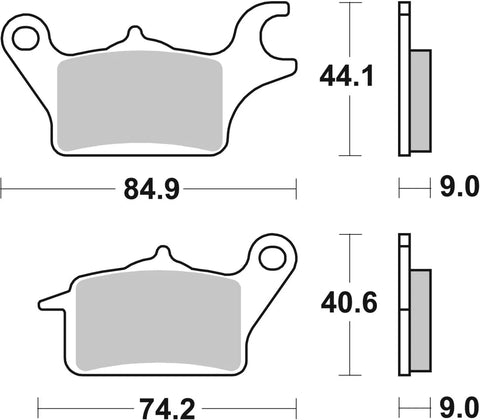 SBS Organic Front Brake Pads Yamaha MW 125 ABS / MW 125 / MW 300 ABS 222HF