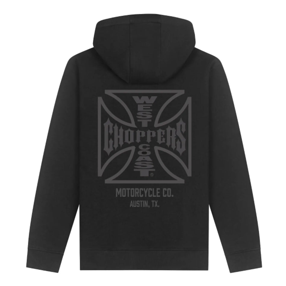 West Coast Choppers ATX Cross Zip Hoodie Black/Grey