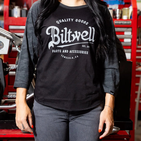 Biltwell Script Baseball Female Shirt