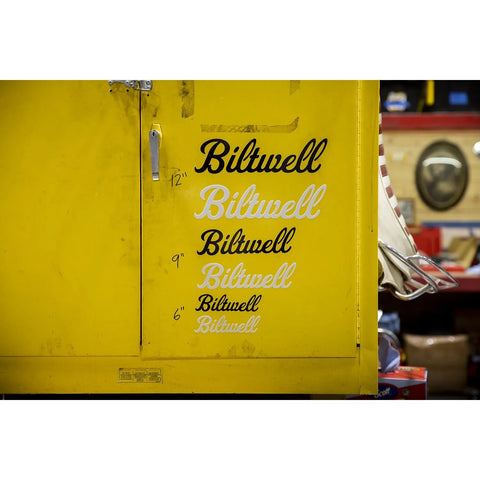 Biltwell Script Sticker Black 9"