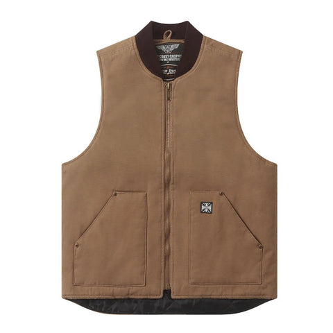 West Coast Choppers Heavy Duty Work Vest Frontier Brown