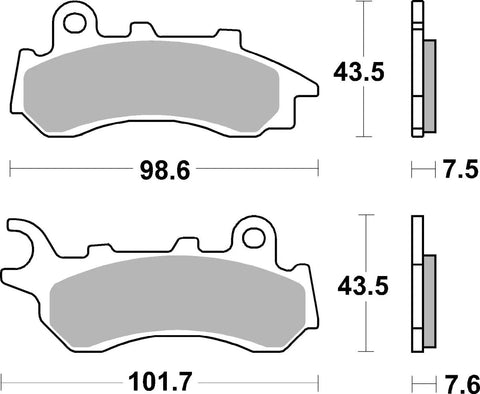 SBS Organic Front Brake Pads 233HF