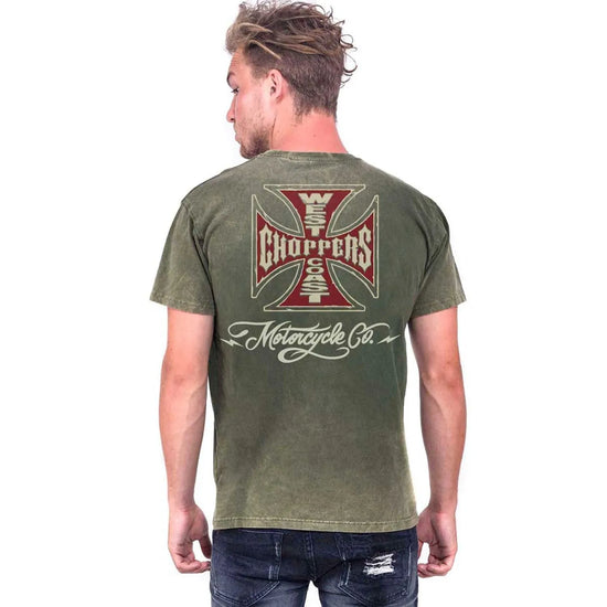 West Coast Choppers Motorcycle Co. Vintage T-Shirt Green Wash