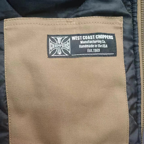 West Coast Choppers Heavy Duty Work Vest Frontier Brown