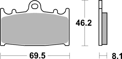 SBS Sintered Metal Front Brake Pads Suzuki GSX-R 600 / GSX-R 750, Kawasaki ZX-9 R 631DS-1