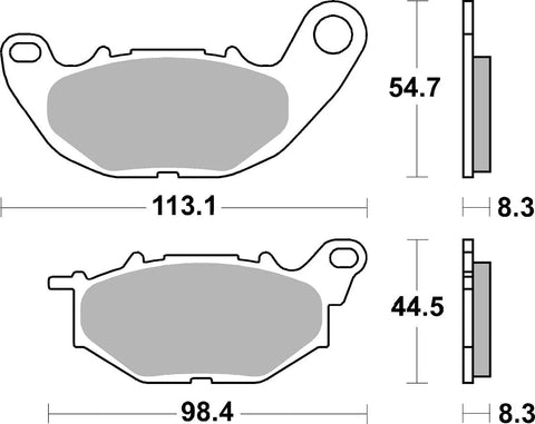 SBS Sintered Metal Front Brake Pads Yamaha YZF-R3 ABS / YZF-R25 / YZF-R3 931DS-2