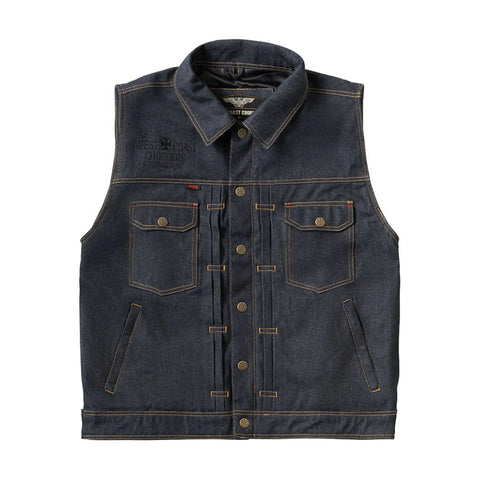 West Coast Choppers x 13 1/2 Dominator Raw Denim Riding Vest