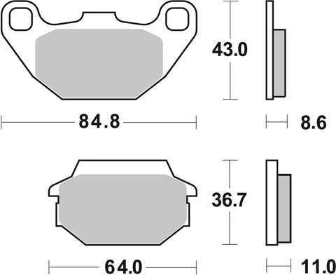 SBS Organic Front & Rear Brake Pads 154HF