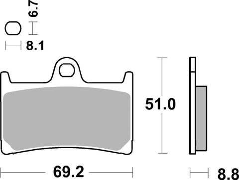 SBS Organic Front Brake Pads 198HF