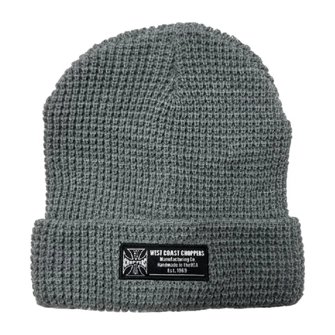 West Coast Choppers Waffle Cuff Beanie Grey
