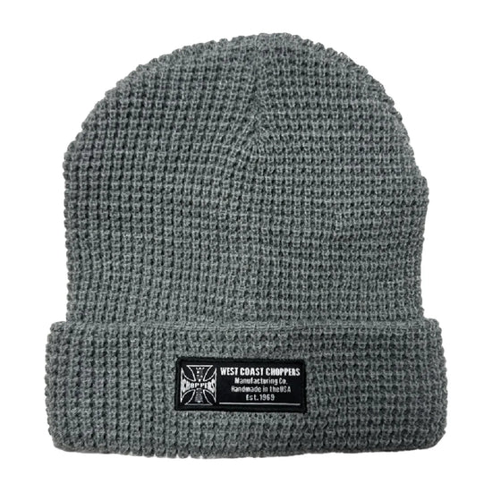West Coast Choppers Waffle Cuff Beanie Grey