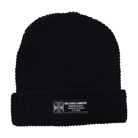 West Coast Choppers Waffle Cuff Beanie Black