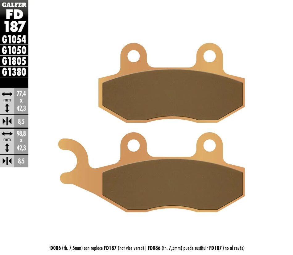 Galfer Sintered Metal Front & Rear Brake Pads FD187G1380