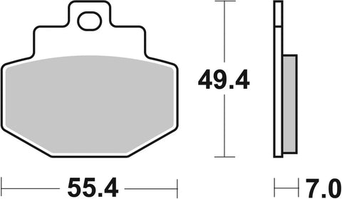 SBS Organic Rear Brake Pads 166HF