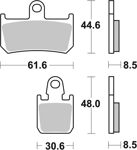 SBS Sintered Metal Front Brake Pads Yamaha YZF-R1 1000 839DS-1