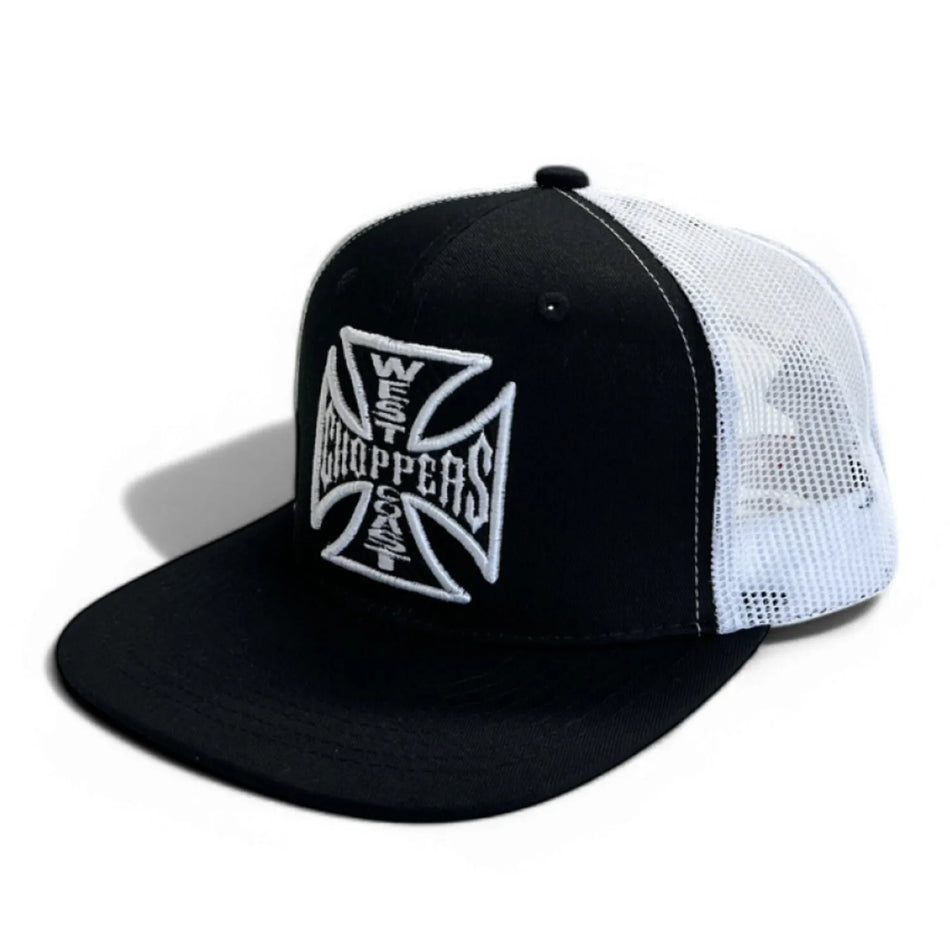 West Coast Choppers OG Cross Flatbill Cap Black/White