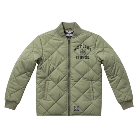 West Coast Choppers Iron Quilted Jacket Olive Green