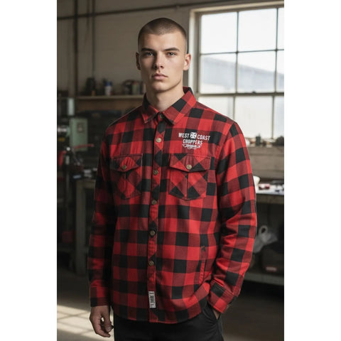 West Coast Choppers Motorcycle Co. Riding Shirt Red/Black