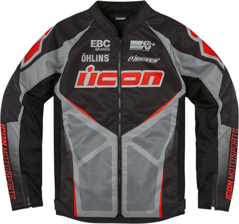 ICON Hooligan Ultrabolt Textile Jacket Black/Grey