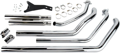 Cobra Speedster Street Rod Slash Down Exhaust Chrome with O2 Sensor Bungs