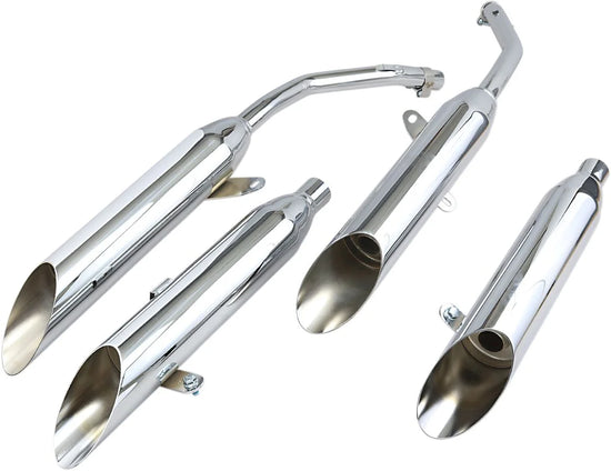 Cobra Slip-on Mufflers Chrome with Slash Cut Tips