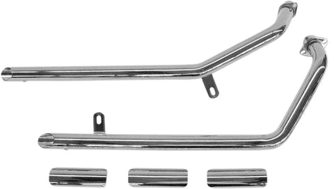 Cobra 1-5/8" Drag Pipes Exhaust System Chrome with Slash Cut Tip