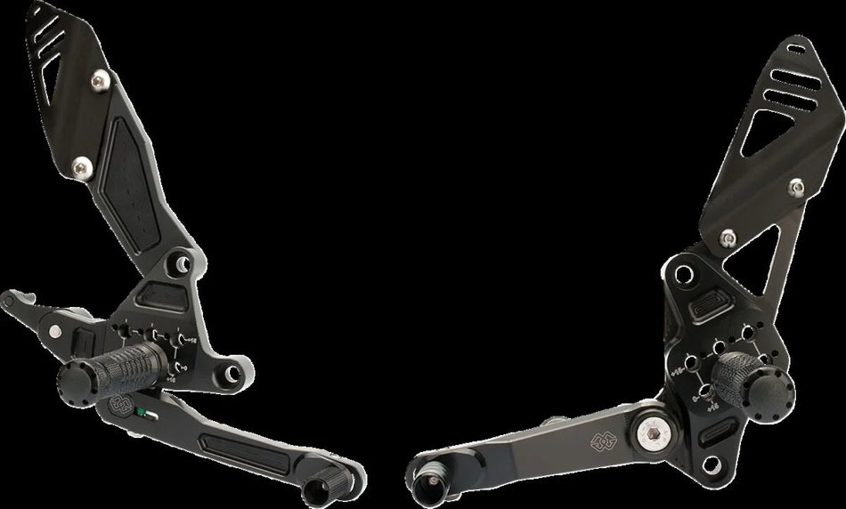 Gilles Tooling FXR Adjustable Motorcycle Rearset Black (FXR-Y03-B)