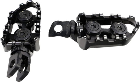 Gilles Tooling Tech-X Enduro Motorcycle Rider Footpegs Black (RGK-300-UF35-SET-B)