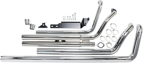 Cobra Hot Rod Speedster Long 2-into-2 Straight-Cut Exhaust System Triple-Chrome (1931T)