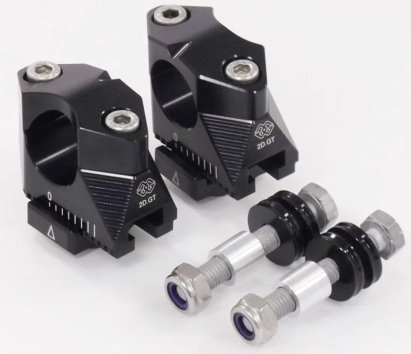 Gilles Tooling 2DGT Adjustable Motorcycle Handlebar Risers Black (2DGT-06)