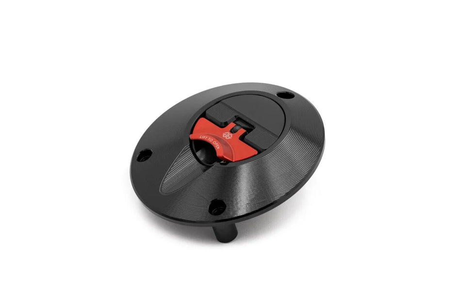 Gilles Tooling FCAP2 Motorcycle Quick-Release Fuel Cap Black/Red (FCAP2-B009-BR)