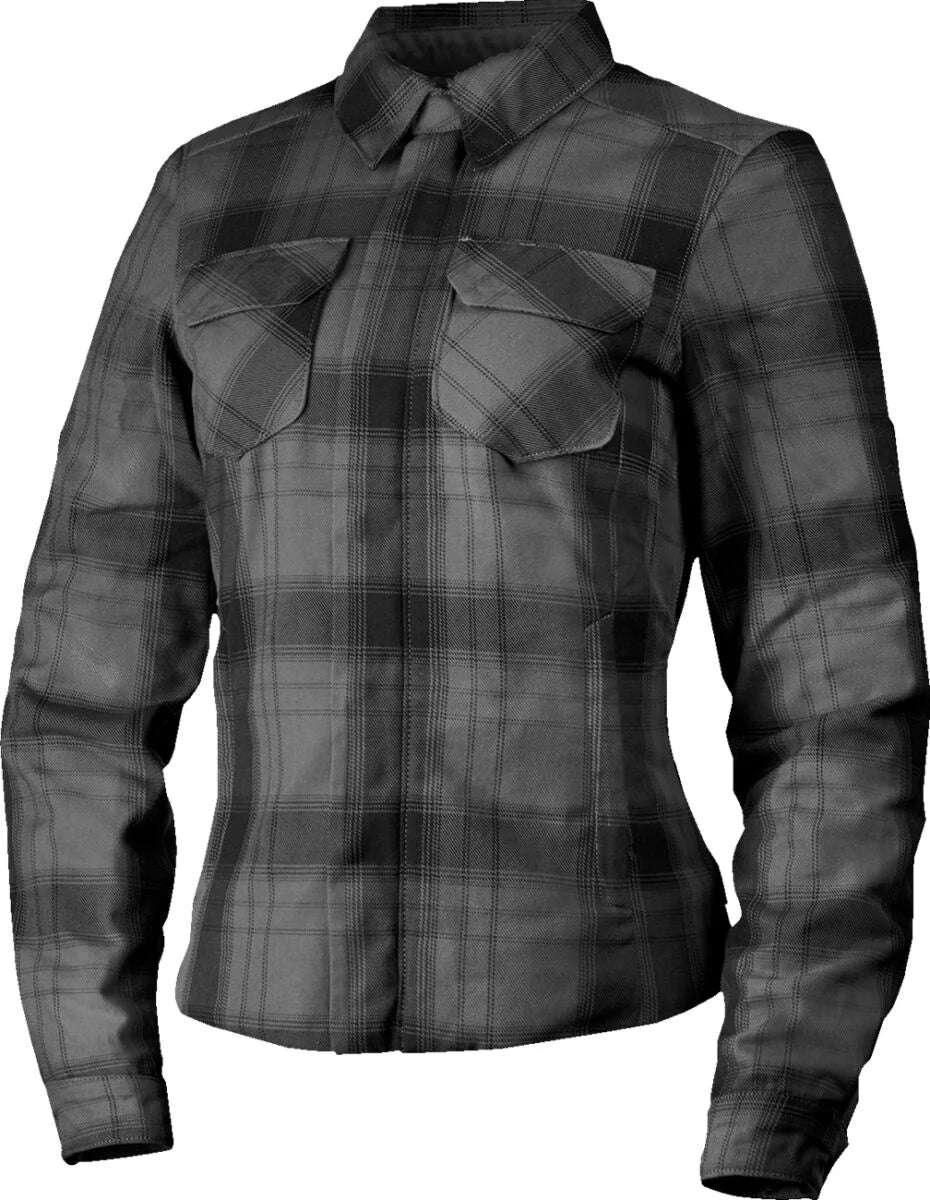 ICON Fallblock Women's Flannel Motorcycle Jacket Black