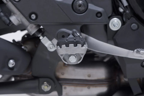 SW-Motech Ion Footrest Kit Silver — Kawasaki Versys