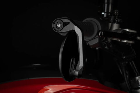 Gilles Tooling MOON Round Motorcycle Bar End Mirror M12 Matt Black