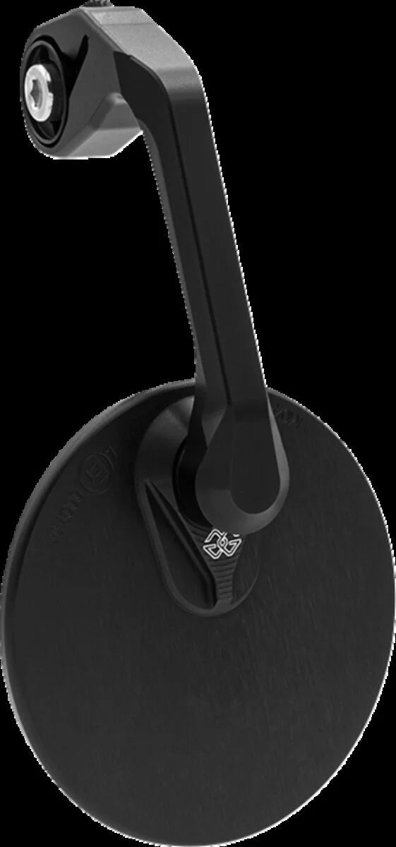 Gilles Tooling MOON Round Motorcycle Bar End Mirror Matt Black (M04-02-BD)