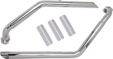 Cobra 2" Drag Pipe Slash Cut Exhaust System Chrome (1270)