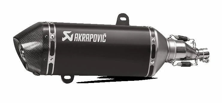 Akrapovic Slip-on Line Muffler Black Stainless Steel Carbon End Cap Vespa (S-VE125SO1-HZBL)
