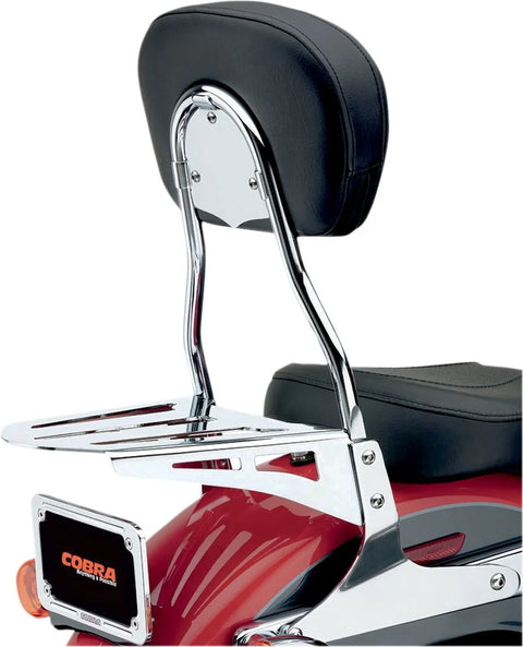 Cobra Standard Round Sissy Bar Chrome with Pad (602-1253)