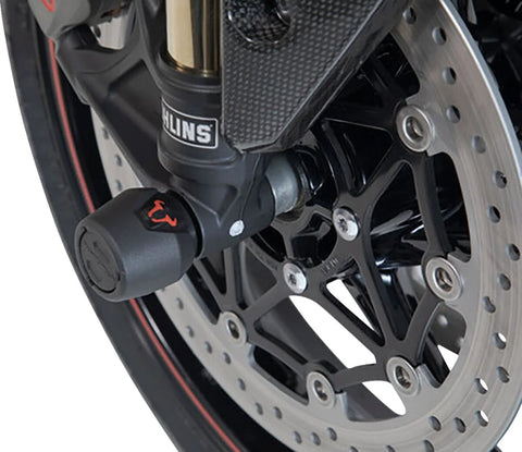 SW-Motech Front Axle Slider Set Black Tiger 800 Models / Speedtr 1050 / Ténéré