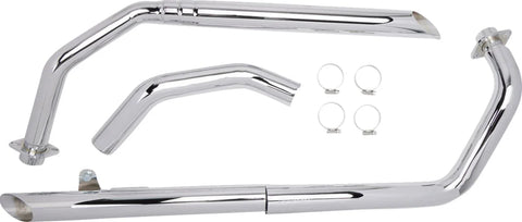 Cobra 2" Drag Pipe Slash Cut Exhaust System Chrome (1274)