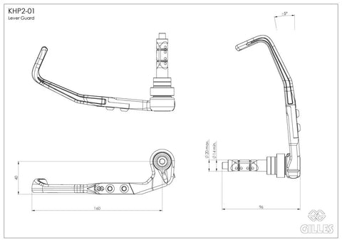 Gilles Tooling Motorcycle Clutch Lever Guard Matt Black (KHP2-06-BD)