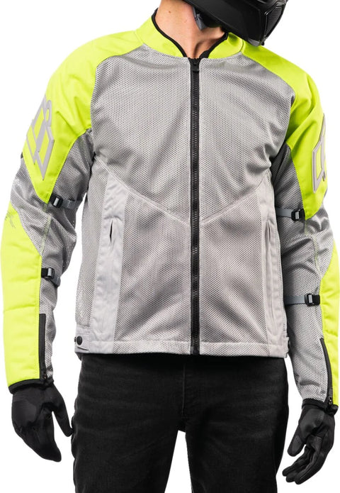 ICON Mesh AF CE Textile Jacket Grey/Hi-Vis