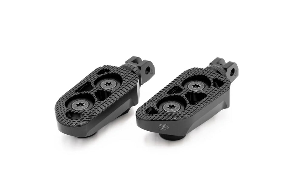 Gilles Tooling Tour-X Touring Motorcycle Rider Footpegs Black (RGK-111-UF37-SET-B)