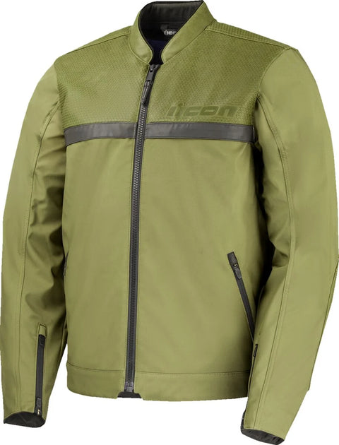 ICON Midhawk Men's Softshell Motorcycle Jacket Green
