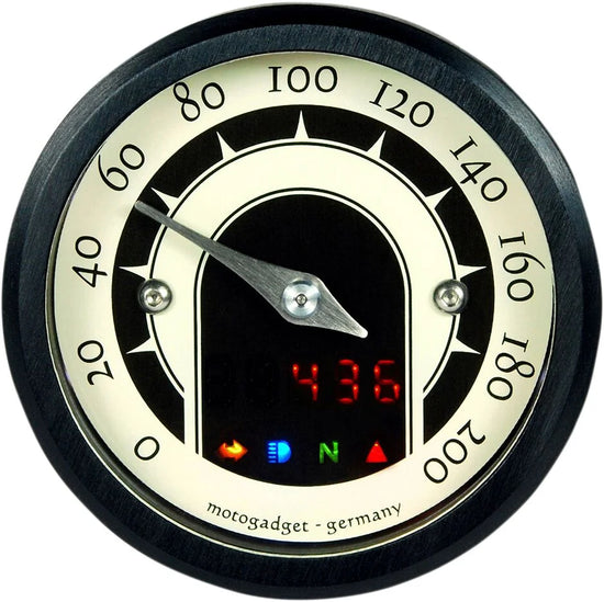 Motogadget motoscope tiny speedster Analogue Speedometer Anodised Black
