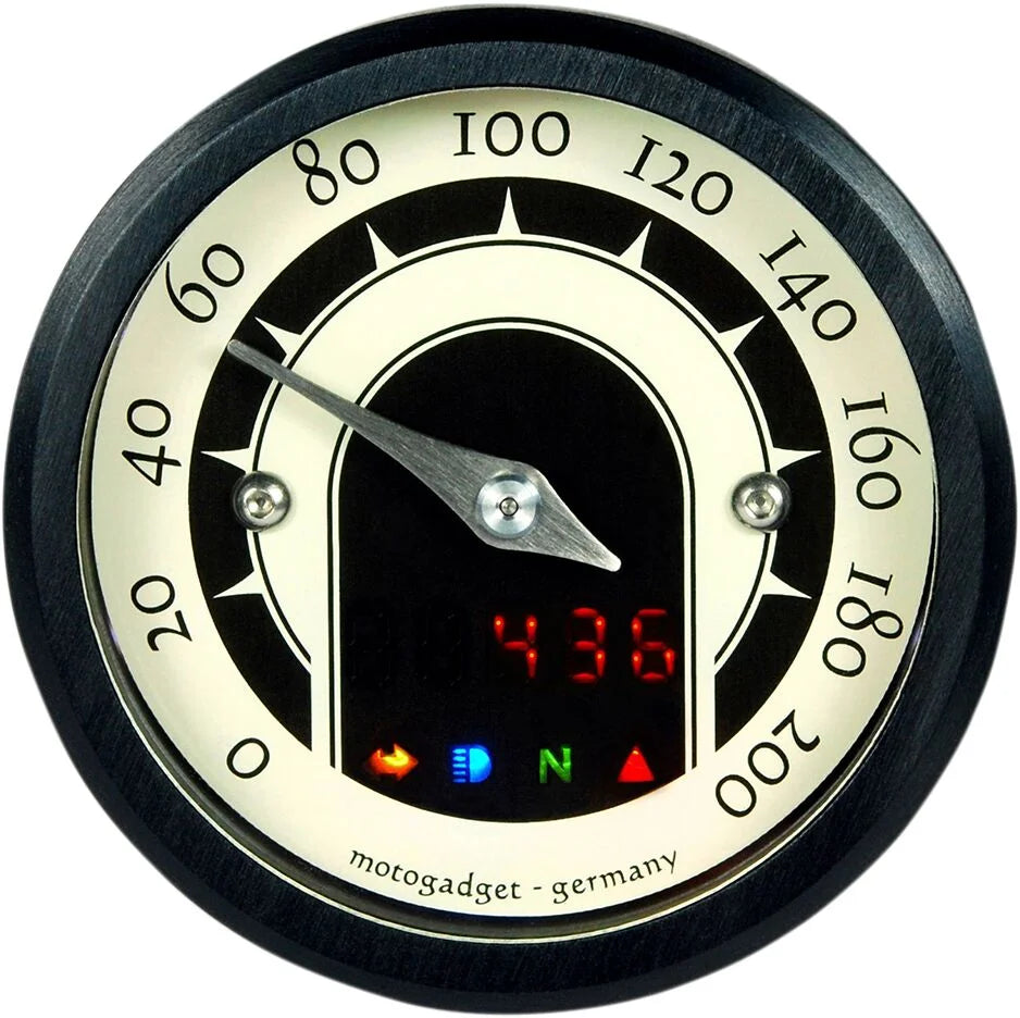 Motogadget motoscope tiny speedster Analogue Speedometer Anodised Black