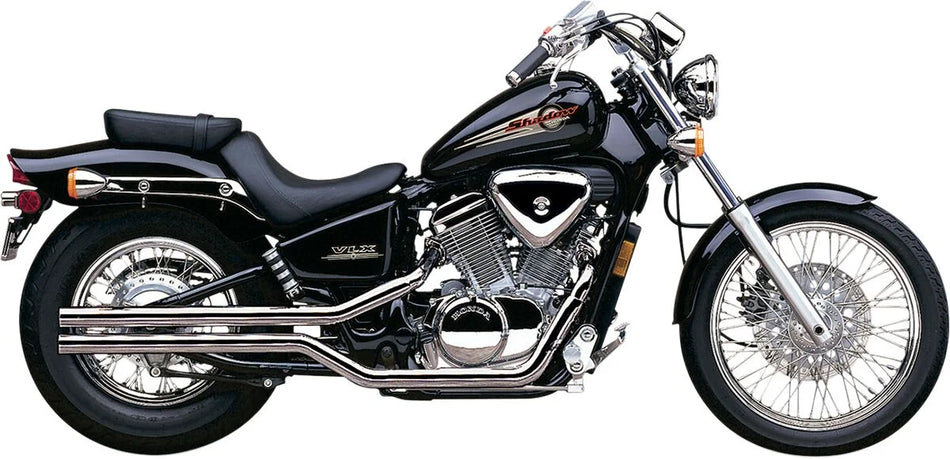 Cobra 2-into-2 Shotgun Fatties Exhaust System Chrome with Straight Cut Tip